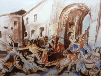 l'Assalto turchesco a Cariati , dipinto di Saverio Liguori